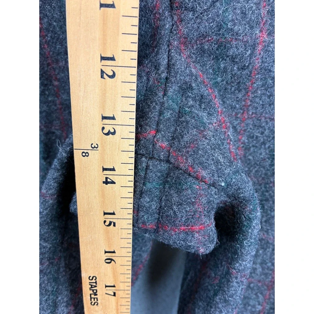 LL Bean Wool Flannel Field Pants Mens 38x31 Gray Plaid Suspender Buttons NWT